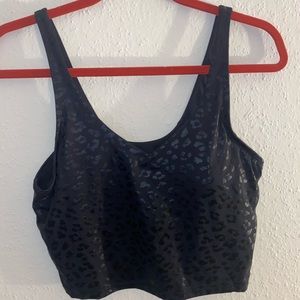 Black cheetah workout top